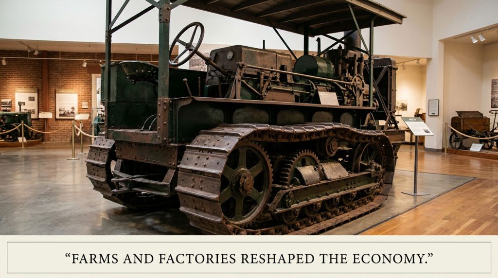 Restored Holt 75 track-type tractor at the Haggin Museum
