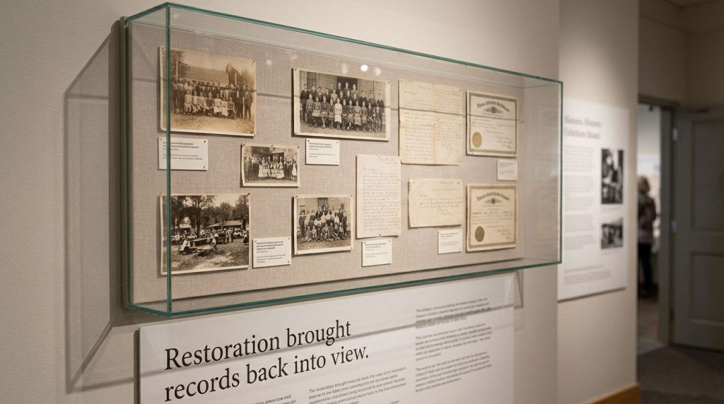 Community photographs and records at the Museum of Chinese in Stockton.