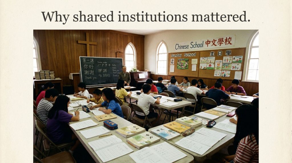 Chinese language learning materials at Stockton’s Confucius Church.