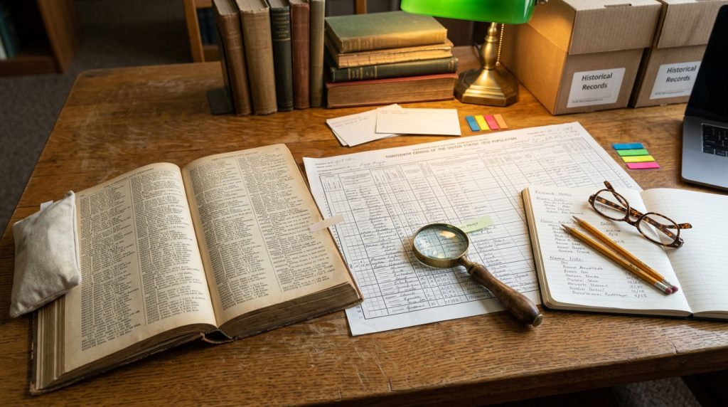 City directory and census records used to research Stockton residents.
